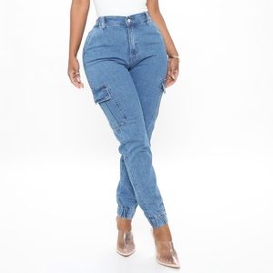 Fashion Nova “Before You Go Cargo Denim Joggers”